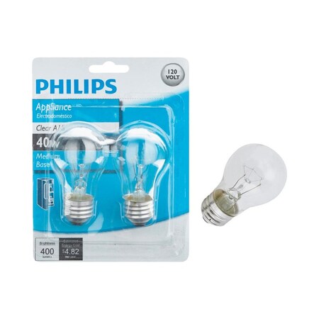 Philips Philips 40 W A15 Appliance Incandescent Bulb E26 (Medium) Soft White 2PK 390773